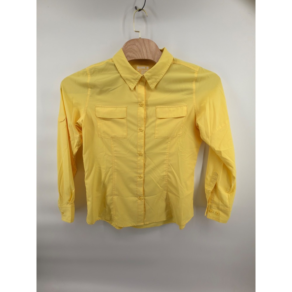 Reel‎ Legends Saltwater Womens Large Yellow Vented Long Sleeve Fishing Shirt